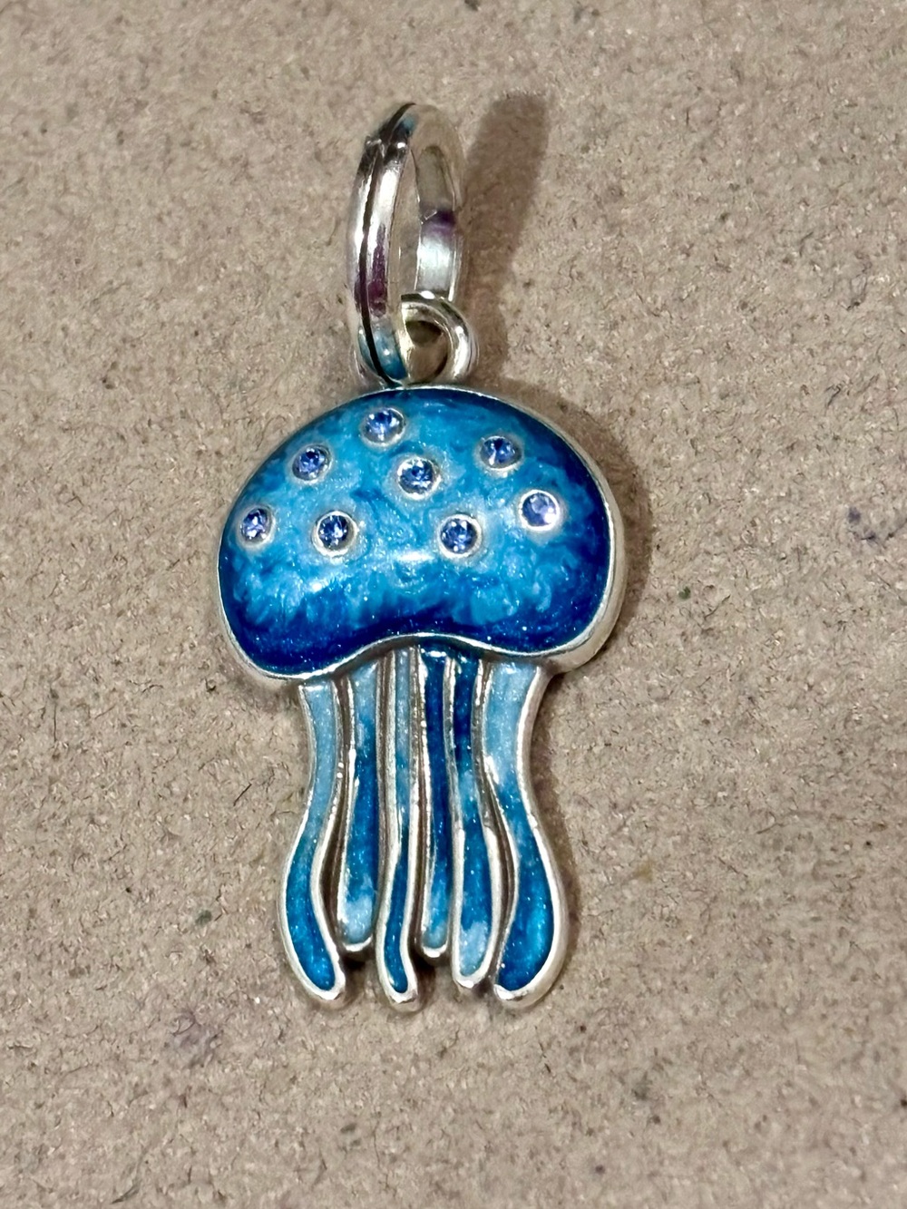 🆕Listing! Brighton Jelly Fish charm Blue enamel on silver with blue crystals